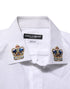 Dolce & Gabbana White Crown Collared GOLD Formal Dress Shirt